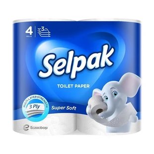 Туалетная бумага Selpak белая 4 шт (8690530046573) В00317809 фото