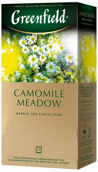 Чай Greenfield Camomile Meadow Травяной с ромашкой пакетированный 25 х 1,5 г (4823096802664) 000006687 фото