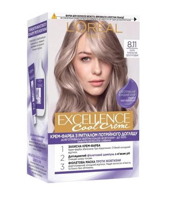 Фарба для волосся L'Oreal Paris Excellence Cool Creme 8.11 - Ультрапепельний світло-русявий (3600524094942) В00307264 фото