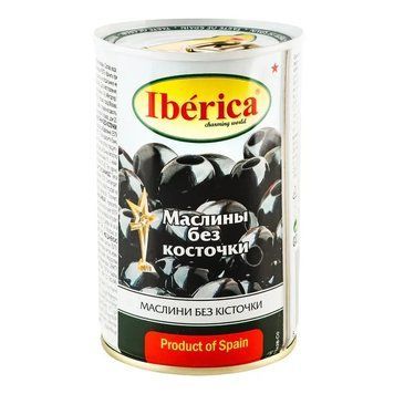Маслини чорні без кісточки Iberica 420 г (8436024290592) 000080788 фото