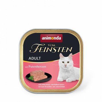 Корм влажный Vom Feinsten Adult with Turkey hearts для кошек с индюшачьими сердцами 100 г (4017721832038) S1111171473 фото