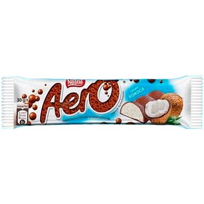 Шоколад Aero пористий молочний і білий зі смаком кокоса 30 г (7613036979979) 000029134 фото