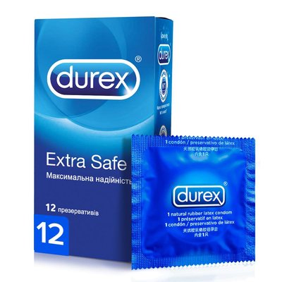 Презервативи латексні з силіконовою змазкою Durex Extra Safe (максимальна надійність) 12 шт.(5010232954205) В00141703 фото