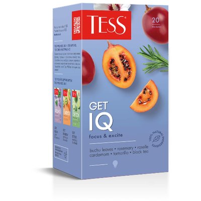 Чай TESS Get IQ Черный в фильтр-пакетах 20 х 1,5 г (4823096808970) 000072836 фото