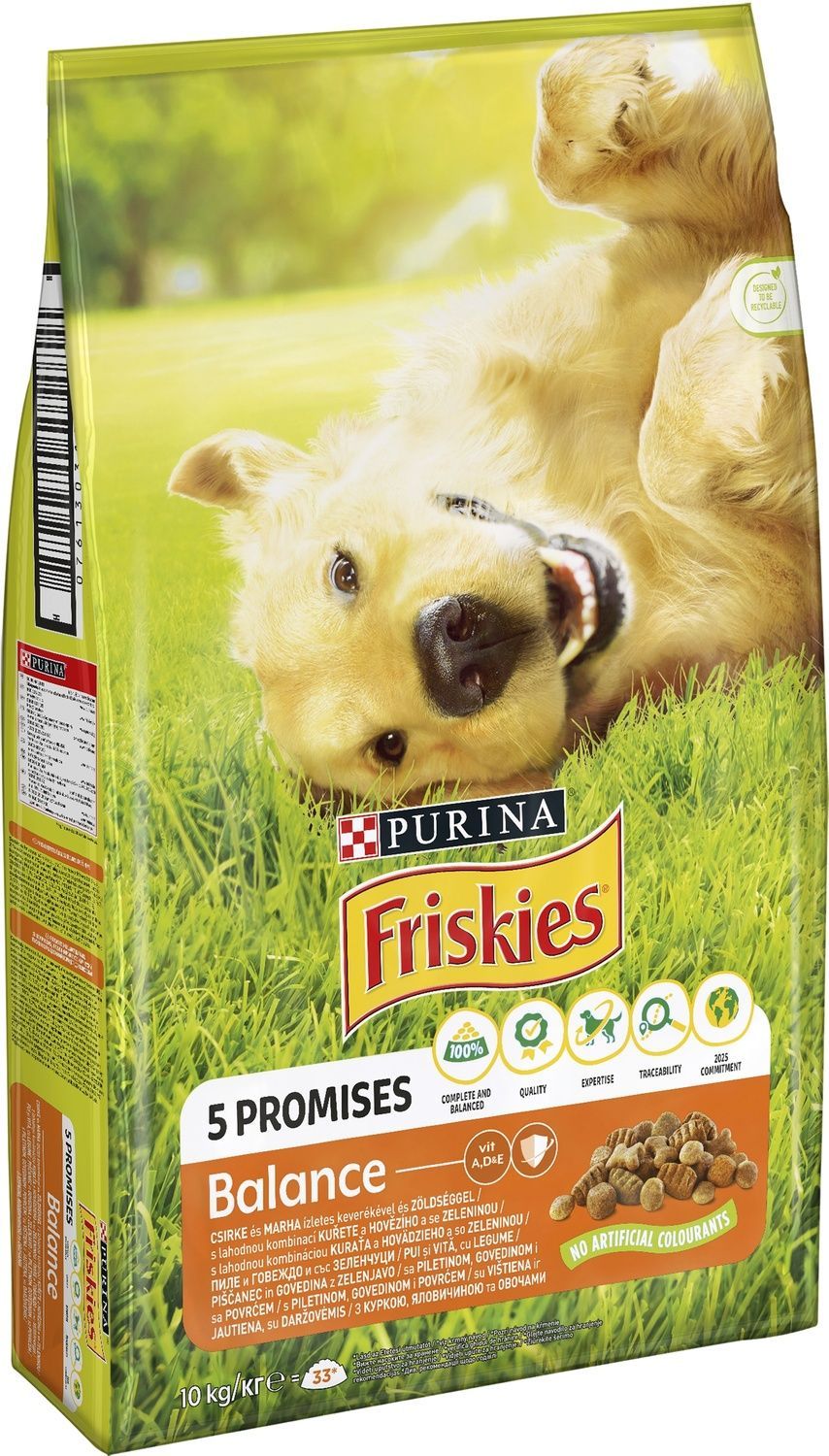 Сухой корм для взрослых собак Purina FRISKIES Balance с курицей, говядиной и овощами 10 кг (7613031395491) 000086544 фото