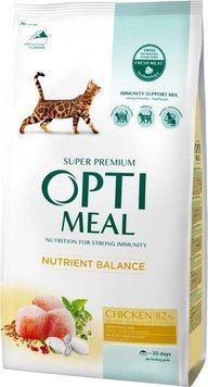 Сухий корм для кішок Optimeal Chicken з куркою 10 кг (4820083905582) 000020924 фото