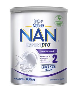 смесь Nestle NAN Expert Pro Гипоаллергенная 2 для детей от 6 месяцев 800 г (7613038298658) В00297626 фото