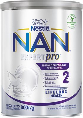 смесь Nestle NAN Expert Pro Гипоаллергенная 2 для детей от 6 месяцев 800 г (7613038298658) В00297626 фото