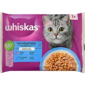Влажный корм для кошек Whiskas тунец/лосось в желе 4 шт. x 85 г. (8410136025433) 000085791 фото
