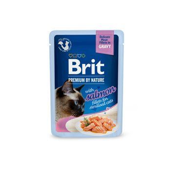 Корм влажный Brit Premium Delicate Fillets in Gravy Salmon для стерилизированных кошек филе в соусе лосось 85 г (8595602570607) S1111185855 фото