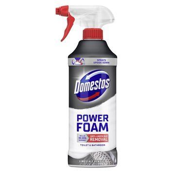 Спрей-піна для чищення унітазу та ванної Domestos Пауер для видалення нальоту 435 мл (8720181721335) В00347966 фото