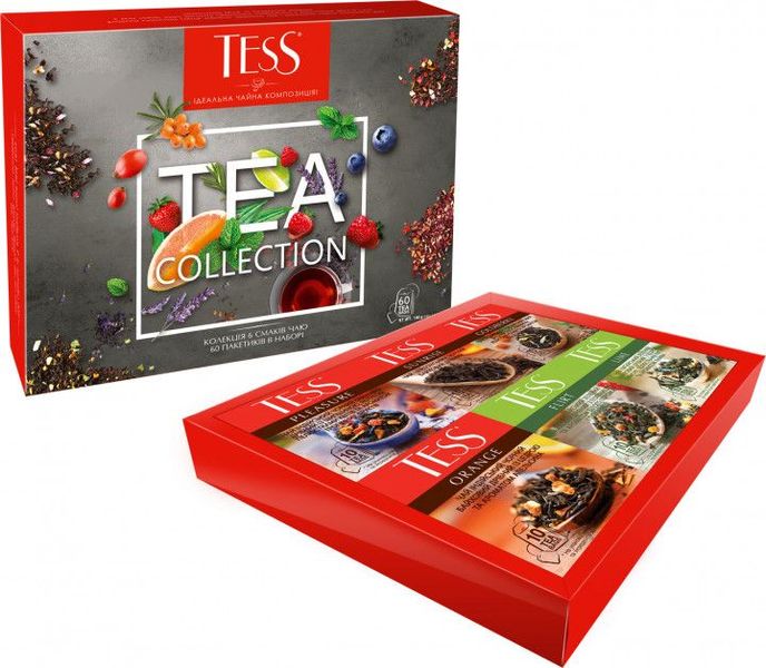 Набір чаю TESS Collection Чорний та зелений 6 видів пакетований 60 шт (4823096807959) 000069375 фото