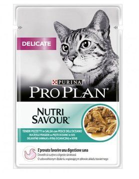Консервированный корм Purina Pro Plan Delicate NutriSavour с океанической рыбой для кошек с чувствительным пищеварением 85 г (7613287107664) 000074366 фото