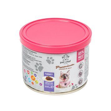 Влажный корм для кошек Pet Chef кусочки в желе с индейкой 200г (4820255194035) S1111189114 фото