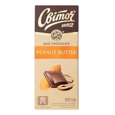 Шоколад Светоч Peanut Butter молочный с арахисовой пастой 90 г (7613039545850) 000074267 фото