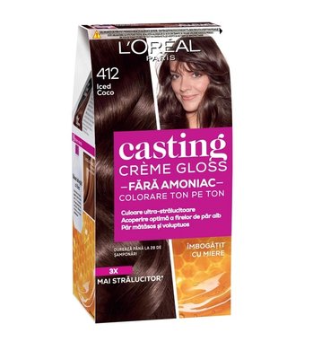 Фарба для волосся без аміаку L'Oreal Paris Casting Creme Gloss 412 - Какао з льодом 120 мл (3600524095178) В00312369 фото