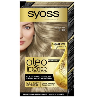Фарба для волосся SYOSS Oleo Intense 8-05 Натуральний блонд 115 мл (9000100840965) В00013227 фото
