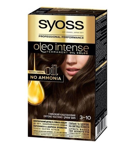 Краска для волос SYOSS Oleo Intense 3-10 Глубокий каштановый 115 мл (9000100840743) В00013224 фото