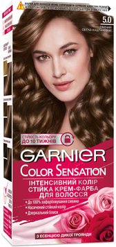 Фарба для волосся Garnier Color Sensation 5.0 Сяючий світло-каштановий 110 мл (3600541135833) 20184     фото