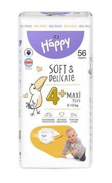 Детские подгузники одноразовые Bella Happy Baby Maxi Plus 9-15 кг 56 шт. (5900516605483) В00308454 фото