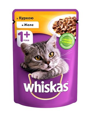 Вологий корм для котів Whiskas з куркою в желе 85 г. (5900951302138) 000078091 фото