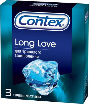 Презервативы латексные с силиконовой смазкой Contex Long Love (с анестетиком) 3 шт.(5060040300107) В00141694 фото