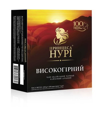 Чай Принцеса Нурі Чорний високогірний пакетований 100 шт (4823096800172) 000024342 фото