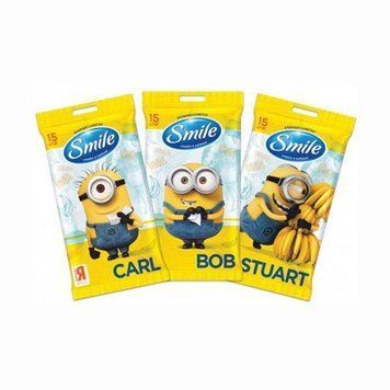 Вологі серветки Smile Minions Stuart з єврослотом 15 шт. (4823071628005) В00143240 фото