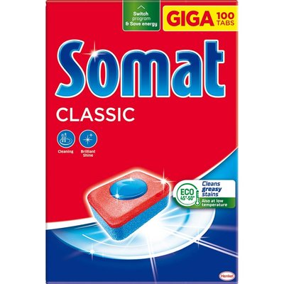 Таблетки для мытья посуды в посудомоечной машине Somat Classic Классик 100 шт (9000101577310) В00305202 фото