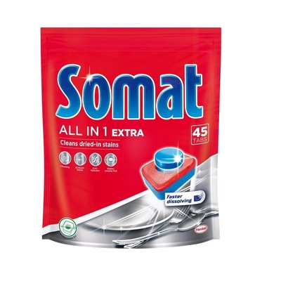 Таблетки для посудомоечной машины Somat All in one Extra 45 шт (9000101356168) В00302160 фото