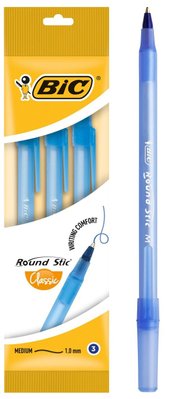 Набір кулькових ручок BIC Round Stic Синій 3 шт (3086123307773) В00192460 фото