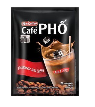 Напій кавовий МасCoffee Cafe PHO 3в1 розчинний 20 шт (8886300070163) 000079746 фото