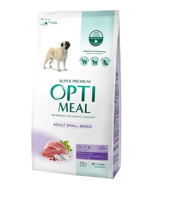 Сухий корм Optimeal для дорослих собак малих порід – качка 1.5 кг (4820215362368) 000078571 фото