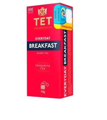Чай TET Everyday Breakfast чорний байховий дрібний 20 х 2 г (5060846022876) 000078443 фото