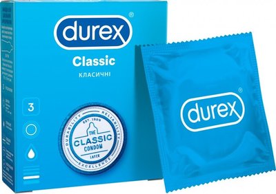 Презервативи латексні з силіконовою змазкою Durex Сlassic (класичні) 3 шт.(5010232954250) В00141709 фото