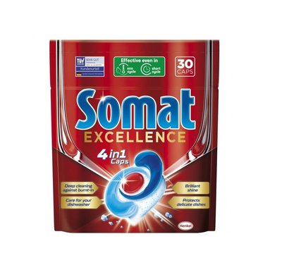 Таблетки для мытья посуды в посудомоечной машине Somat Excellence 30 шт (9000101550443) В00296412 фото