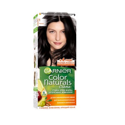 Фарба для волосся Garnier Color Naturals 1 Чорний 110 мл (3600540676719) 1711      фото
