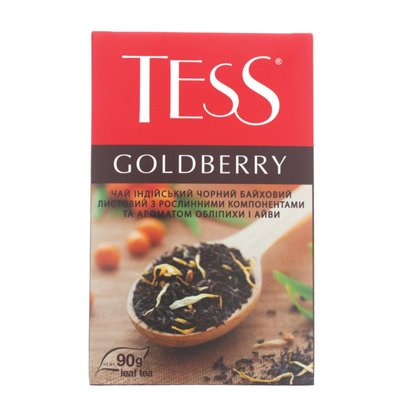 Чай TESS Goldberry Черный с айвой и облепихой листовой 90 г (4823096800769) 000024021 фото