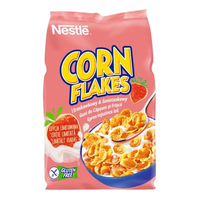 Cніданок сухий Nestle Corn Flakes Strawberry&Cream 250 г (5900020037978) 000078229 фото