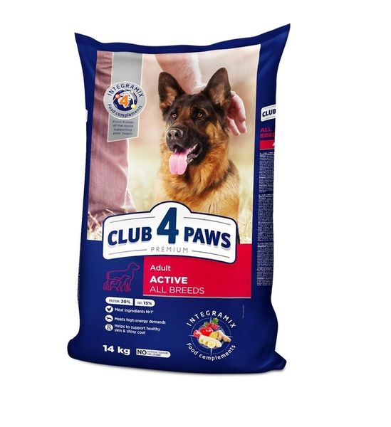 Сухий корм Club 4 Paws Premium для собак Актив 14 кг (4820083909559) 000028466 фото