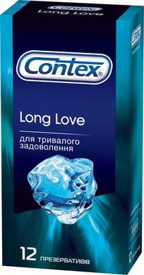 Презервативи латексні з силіконовою змазкою Contex Long Love (з анестетиком) 12 шт.(5060040302545) В00147713 фото