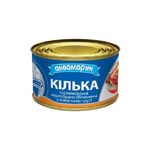 Консерва Аквамарин Кiлька з квасолею в Т/С 230г( 4820183770820) 000009803 фото