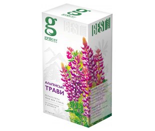 Чай Grace Alpine Herbs Зелений з альпійськими травами пакетований 25 х 1,5 г (5060207692526) 000010547 фото