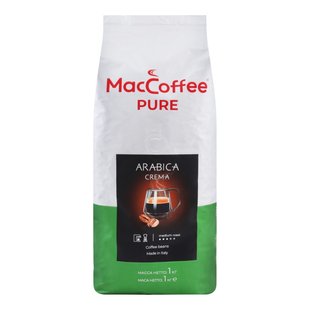 Кава MacCoffee Pure Arabica Crema у зернах 1 кг.(8887290146173) 000071744 фото