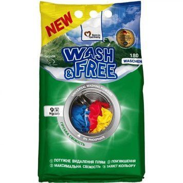 Порошок для прання Wash&Free Universal Гірська свіжість 9 кг (4823128004929) 000088102 фото