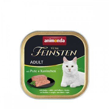 Корм влажный Vom Feinsten Adult with Turkey Rabbit для кошек с индейкой и кроликом 100 г (4017721832052) S1111171467 фото