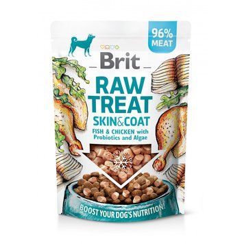 Лакомство Brit Raw Treat Skin and Coat Freeze-dried для взрослых собак с рыбой и курицей для улучшения состояния кожи и шерсти 40 г (8595602564446) S1111176194 фото