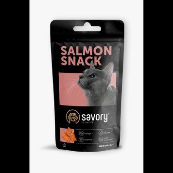 Хрустящие лакомства Savory Cats Snacks Pillows Gourmand with Salmon для взрослых привередливых кошек подушечки с лососем 60 г (4820232631454) S1111171668 фото