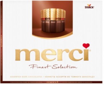 Цукерки Merci Finest Selection Чорний шоколад 250 г (4014400901412) 000073094 фото