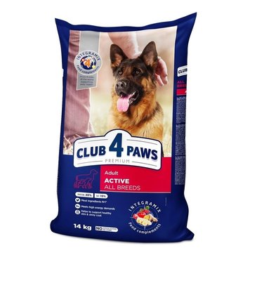 Сухой корм Club 4 Paws для собак Active 14 кг (4820215366274) 000072805 фото